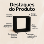 Nicho Quadrado De Parede Decoração 20x20 Preto Unitário - Bro