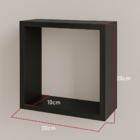 Nicho Quadrado De Parede Decoração 20x20 Preto Unitário - Bro