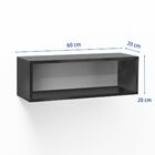 Nicho Retangular 60x20cm Preto Madeira MDP com Suporte Nivelador e Kit para fixação Bemfixa