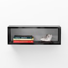 Nicho Retangular 60x20cm Preto Madeira MDP com Suporte Nivelador e Kit para fixação Bemfixa