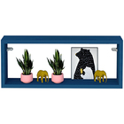 Nicho Retangular Azul 80x15x10p Mdf Decorativo