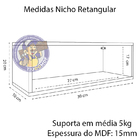 Nicho Retangular Branco 30x20x10p Mdf Decorativo