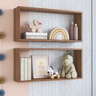 Nicho Retangular Grande Meu Fofinho Para Quarto Infantil Nogal