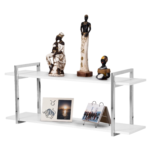 Nicho Sala E Quarto Cromado Com Prateleiras Branco 60cm