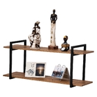 Nicho Sala E Quarto Preto Com Prateleiras Amadeirado 120cm