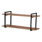 Nicho Sala E Quarto Preto Com Prateleiras Amadeirado 120cm