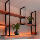 Nicho Sala E Quarto Preto Com Prateleiras Amadeirado 60cm