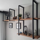 Nicho Sala E Quarto Preto Com Prateleiras Amadeirado 60cm