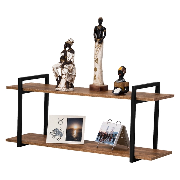 Nicho Sala E Quarto Preto Com Prateleiras Amadeirado 60cm