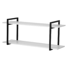 Nicho Sala E Quarto Preto Com Prateleiras Branco 120cm