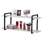 Nicho Sala E Quarto Preto Com Prateleiras Branco 60cm