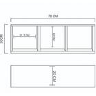 Nicho Triplo 70x30x20 Natural Em Mdf