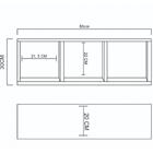 Nicho Triplo 80x30x20 Preto Em Mdf