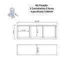 Nicho Triplo 90x30x20 Preto Em Mdf