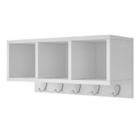 Nicho Triplo Decorativo Com Ganchos Branco 26x15x60cm - Deep