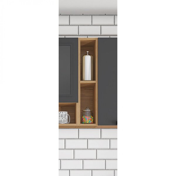 Nicho Vertical Para Cozinha 20cm Mdf Porto Itatiaia Freijo