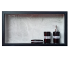 Nichos De Porcelanato Cinza Borda Preta Para Banheiro 60x32cm