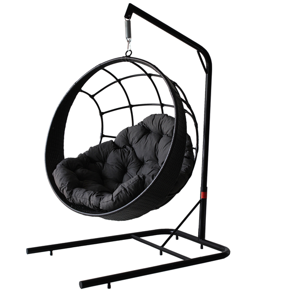 Ninho Suspenso Preto Balanço Em Fibra Sintética , Almofada Ci