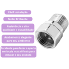 Niple Aumento 1/2 Com Sobre Porca Giratória Metal Macho Fêmea