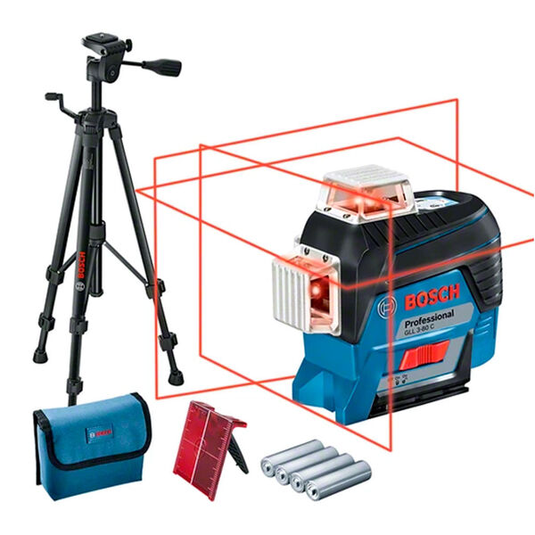 Nível A Laser 3 Linhas 30 Metros Vermelho Bosch Gll3-80 C 060