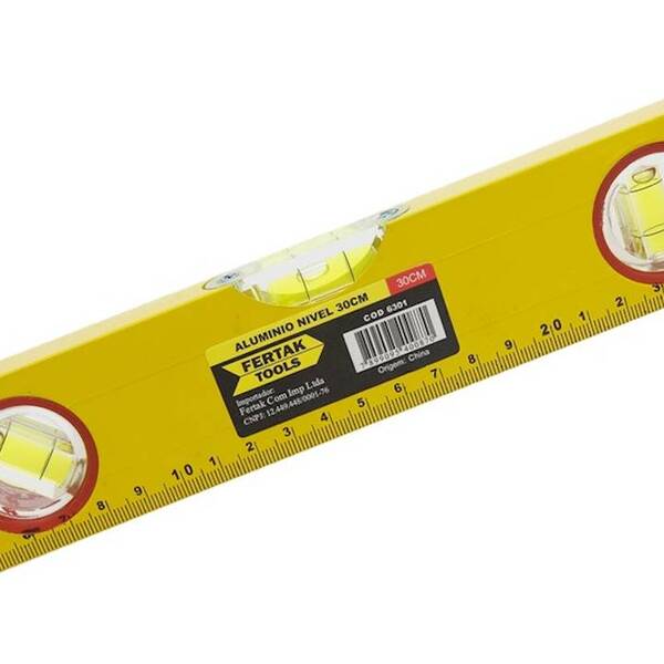 Nível Alumínio Profissional 12'' (30cm) Três Bolhas