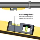 Nível De Mão Nivelamento Magnético Alumínio 14" X 40cm Com Im