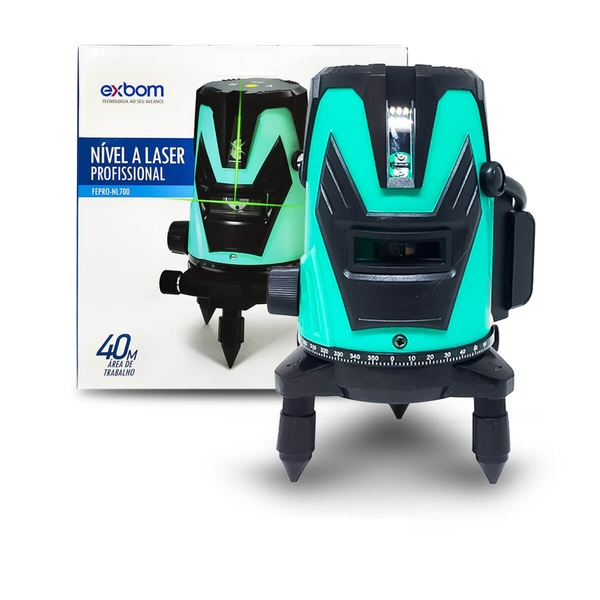 Nível Laser 02 Linhas Verde Recarregável Alcance 40 Metros