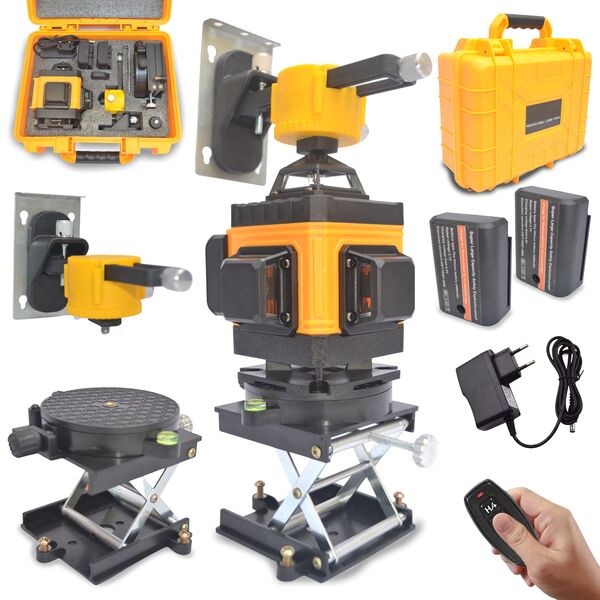 Nível Laser Profissional 4D 16 Linhas Suporte 2 Baterias Top