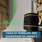 Nível Laser Recarregável 20m 2 Linhas Verde Nlr 020 Vonder