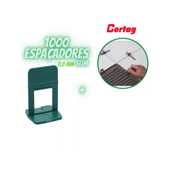 Nivelador P/ Piso Porcelanato - SLIM Cortag - 1000un - Espess