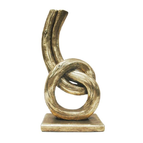 No Decorativo Em Resina Dourada 18cm X 10cm X 35cm