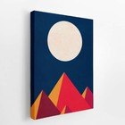 Noite Montanha Minimalista Colorido Quadro Canvas 60x40cm