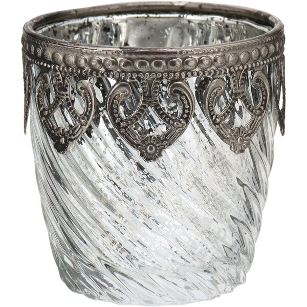 Norah Castiçal Suporte Para Vela 8x8x8cm Vidro Transparente