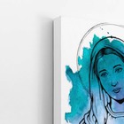 Nossa Senhora Aquarela Azul Religião Quadro Canvas 100x70cm
