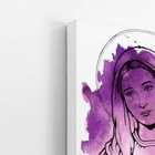 Nossa Senhora Aquarela Roxo Religião Quadro Canvas 120x80cm