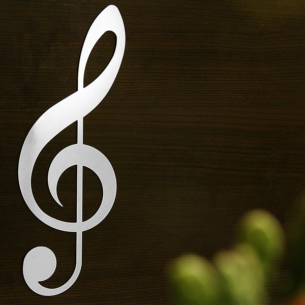 Nota Musical - Clave De Sol - Quadro Parede - Inox Escovado