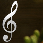 Nota Musical - Clave De Sol - Quadro Parede - Inox Polido