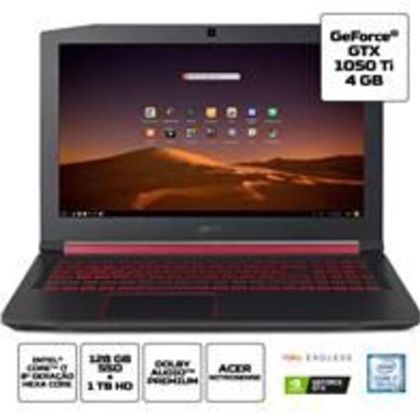 Notebook Gamer Acer Nitro 5 An515-52-7974 I7-8750h 8gb 1tb 12