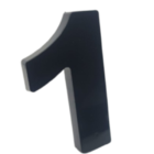 Número "1" 15cm Preto em caixa alta 3D Plástico Abs