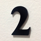 Número "2" 4cm Acrílico Preto Kami Acrílicos