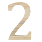 Numero "2" de Madeira Pinus 15x15x1,7cm Settis