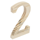 Numero "2" de Madeira Pinus 15x15x1,7cm Settis