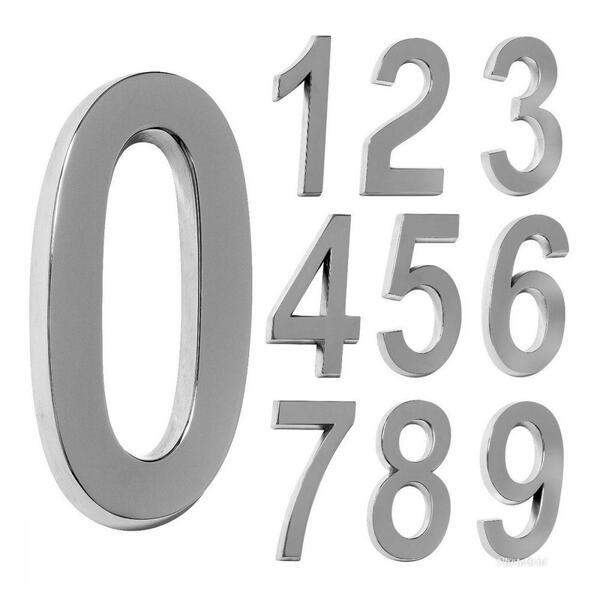 Número 2 Residencial De Casa Cromado 20cm De Altura