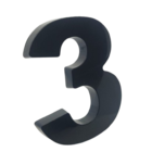 Número "3" 15cm Preto Em Caixa Alta 3d Plástico Abs
