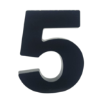 Número "5" 15cm Preto Em Caixa Alta 3d Plástico Abs