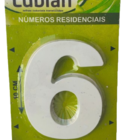 Número "6" 10cm Branco Em Caixa Alta 3d Plástico Abs