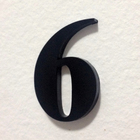 Número "6" 4cm Acrílico Preto Kami Acrílicos