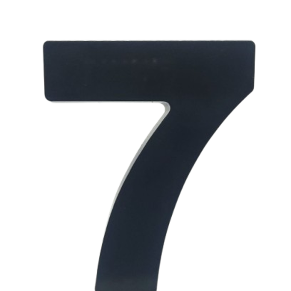 Número "7" 15cm Preto Em Caixa Alta 3d Plástico Abs