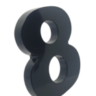 Número "8" 15cm Preto Em Caixa Alta 3d Plástico Abs