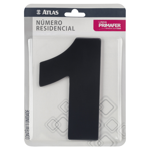Numero Adesivo Preto Para Casa N 1 Atlas